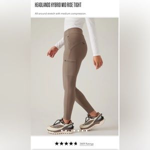 NEW WITHOUT TAGS ATHLETA HEADLANDS HYBRID MID RISE TIGHT.